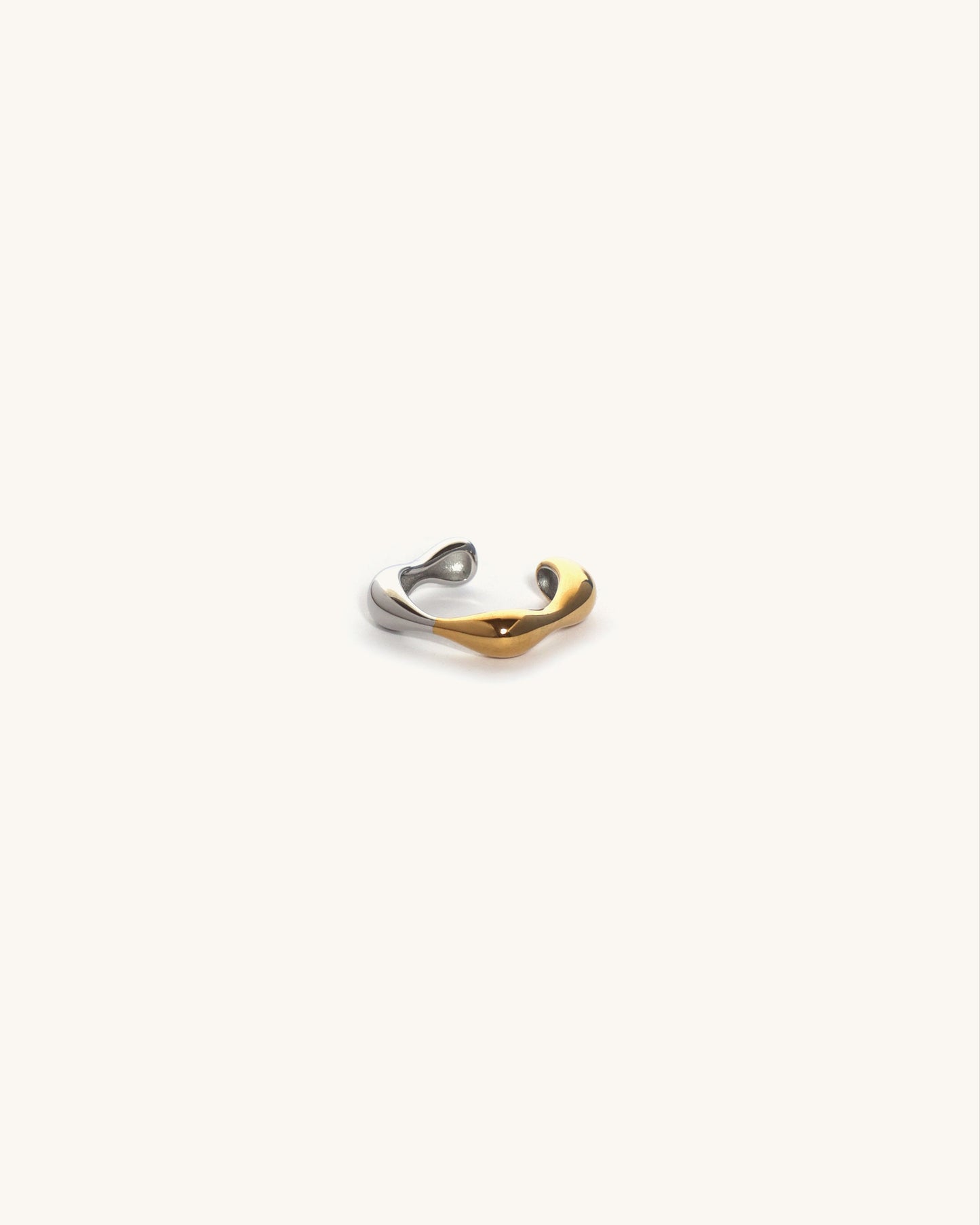 Shiny Side Up Half n Half Anti-Tarnish Ring