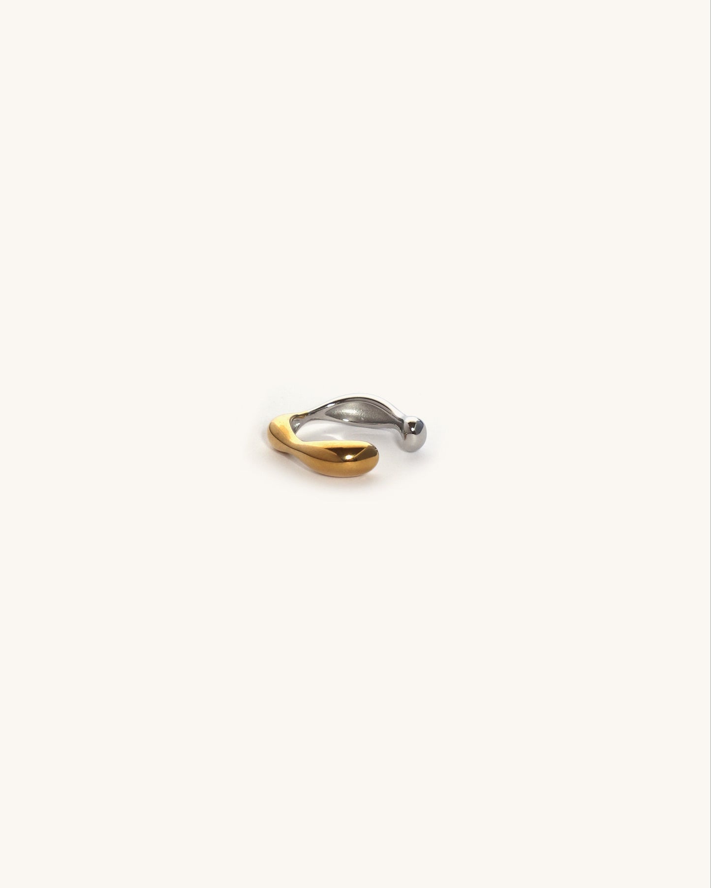 Shiny Side Up Half n Half Anti-Tarnish Ring