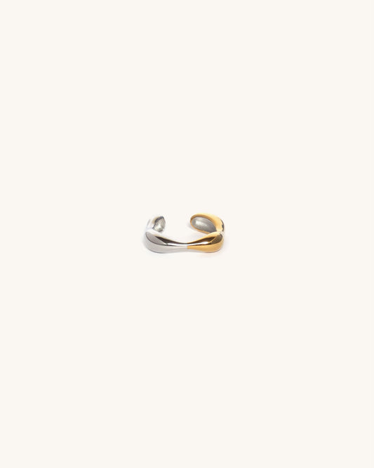 Shiny Side Up Half n Half Anti-Tarnish Ring